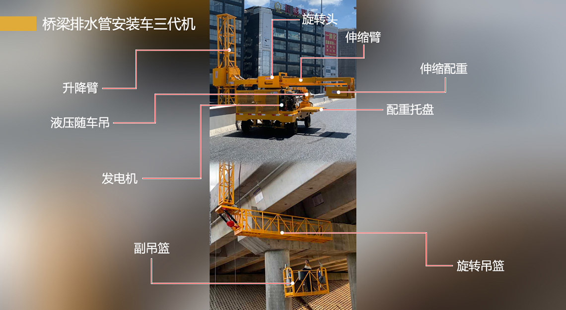 橋梁排水管安裝車